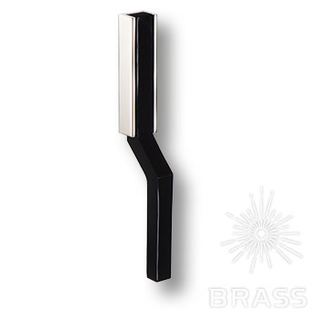 775-64-Chrome-Black Ручка скоба, глянцевый хром с чёрной вставкой 64 мм