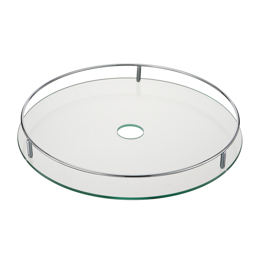 Полка стеклянная c релингом диаметр 450 мм / STS450 / хром