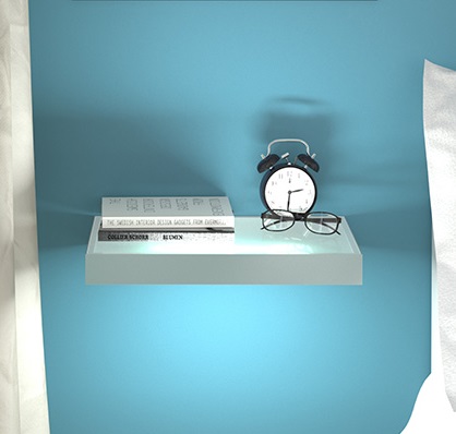 Полка-светильник Just-50,  900х300 мм, 22W (6400 K) алюминий натуральный + стекло