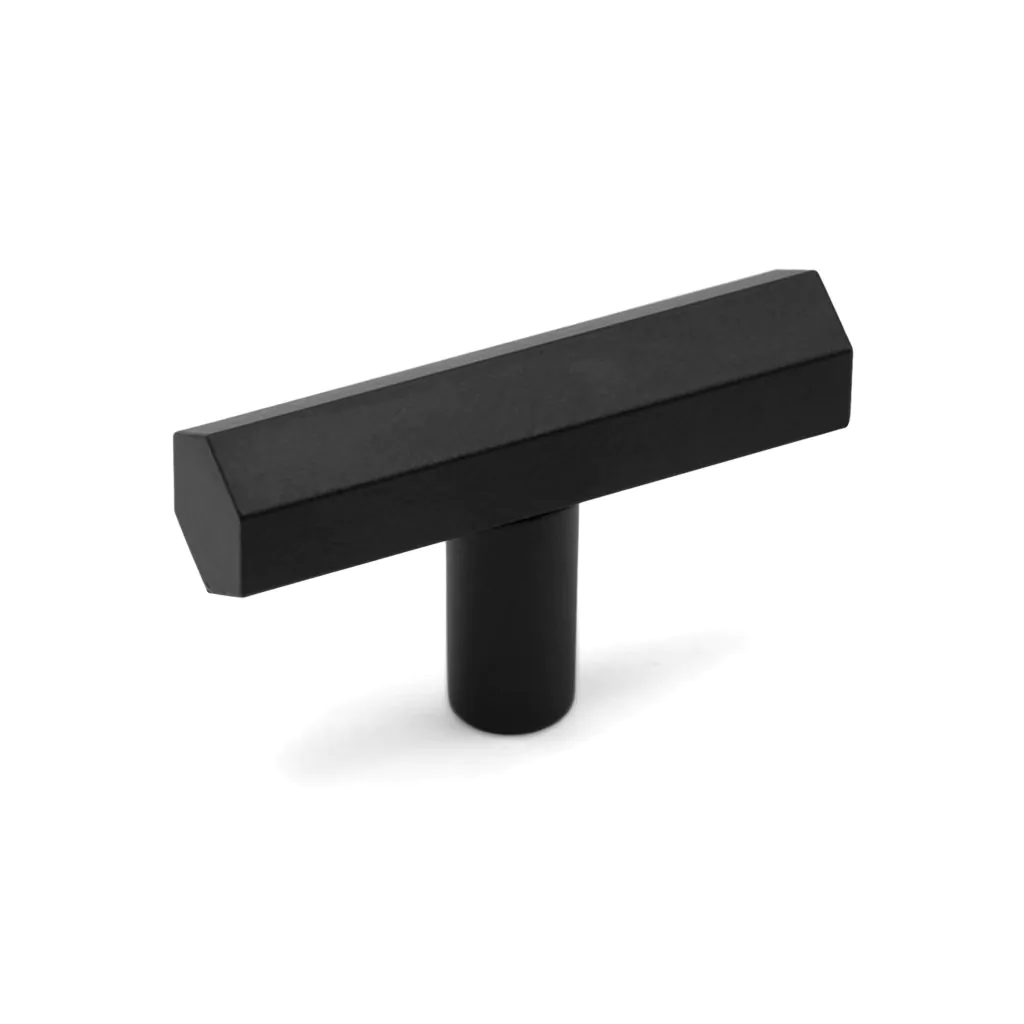 Ручка кнопка GS33-L36, Pencil, Т-образная, черный суперматовый, Gamet