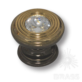 9952-771 Ручка кнопка с кристаллом Swarovski эксклюзивная коллекция, старая бронза