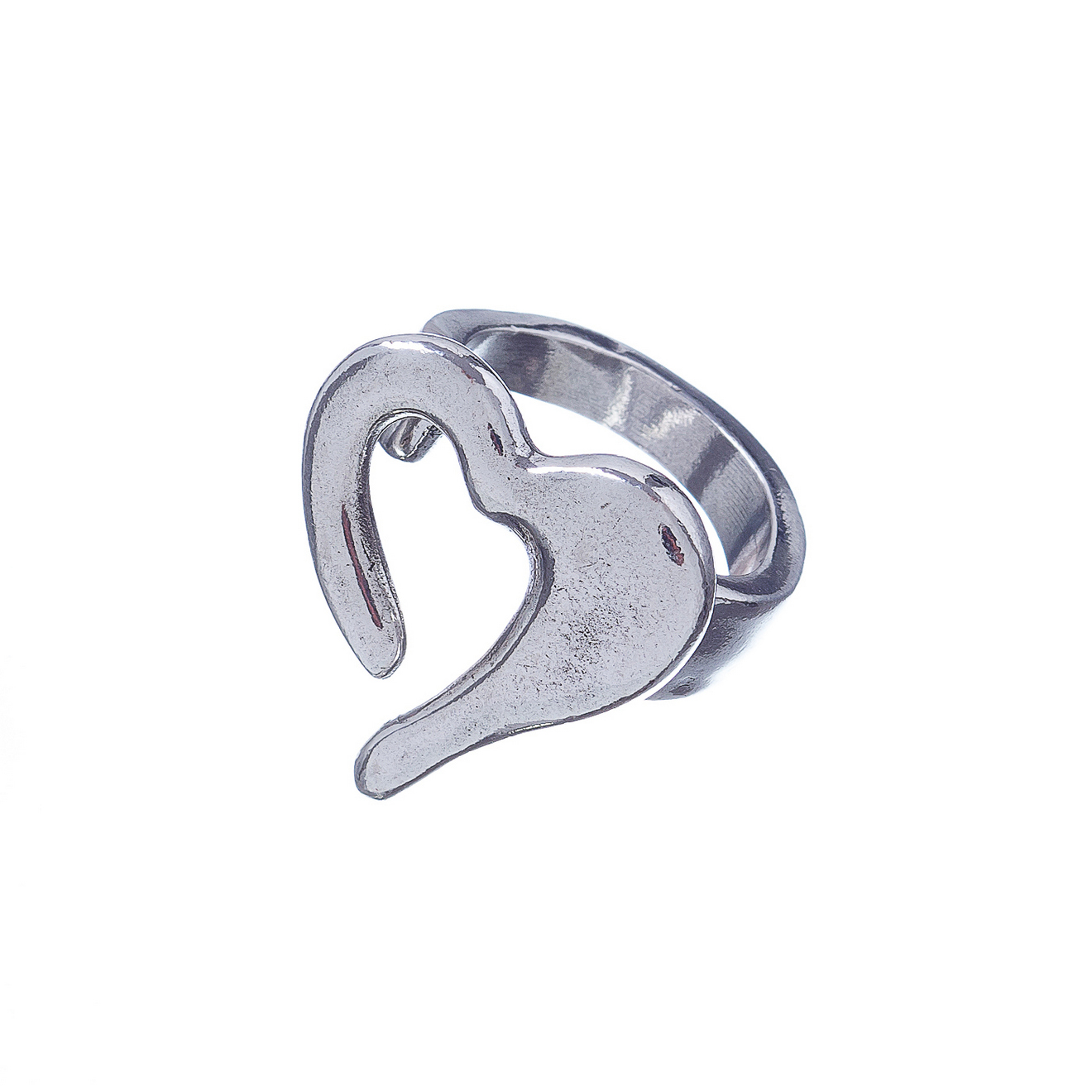 Кольцо Tra-la-ra, Cuore, незамкнутое, в форме сердца, TLR21-180P301 (серебристый)