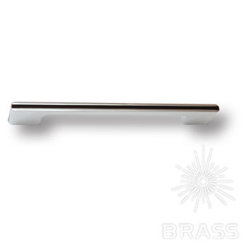 182160MP02PL16 Ручка скоба модерн, глянцевый хром с черной вставкой 160 мм