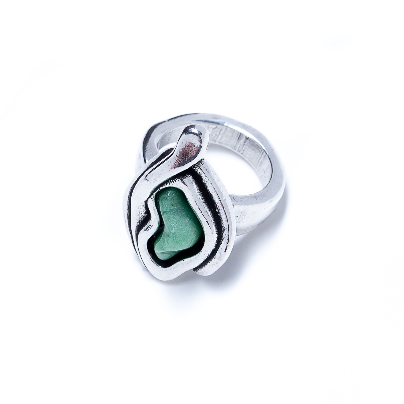 Кольцо Tra-la-ra, Beso, незамкнутое, со вставкой из смолы, TLR21-219P302 (зеленый)