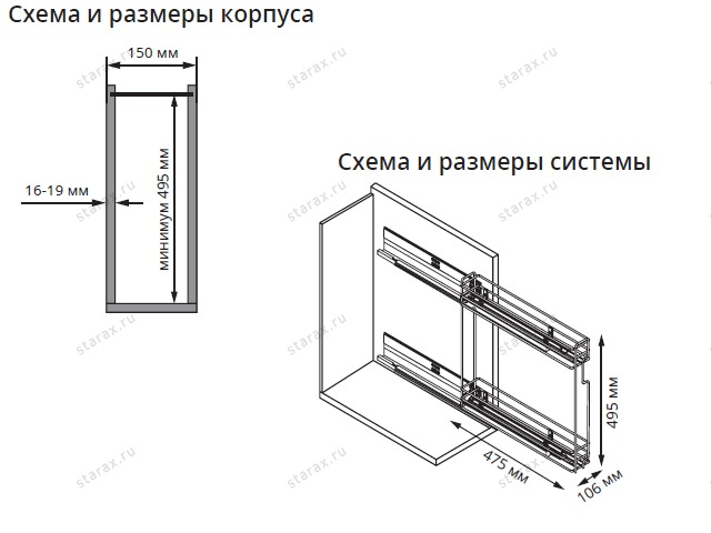 Световое дно для навесного шкафа blum