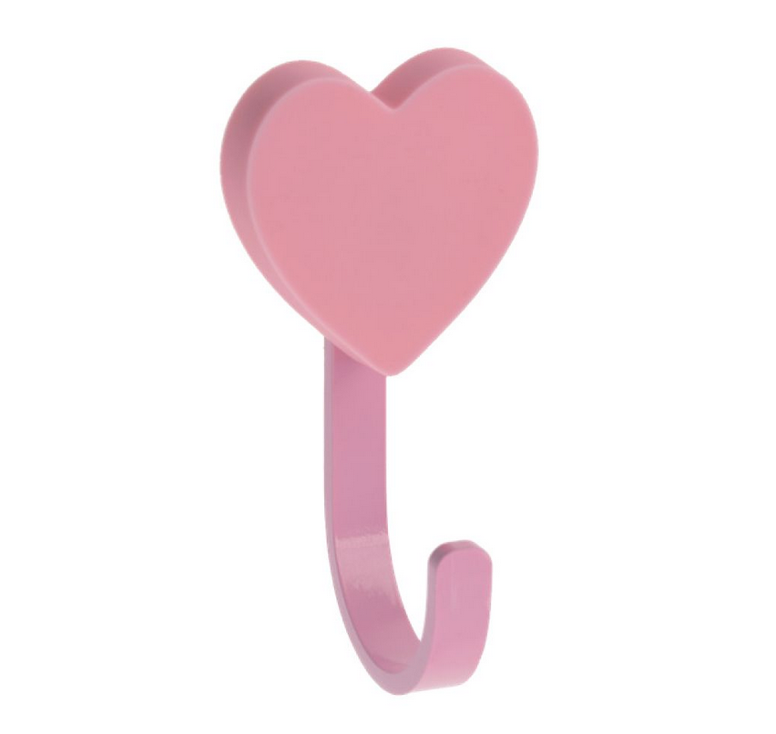 Крючок мебельный WM-HEART сердце, розовый