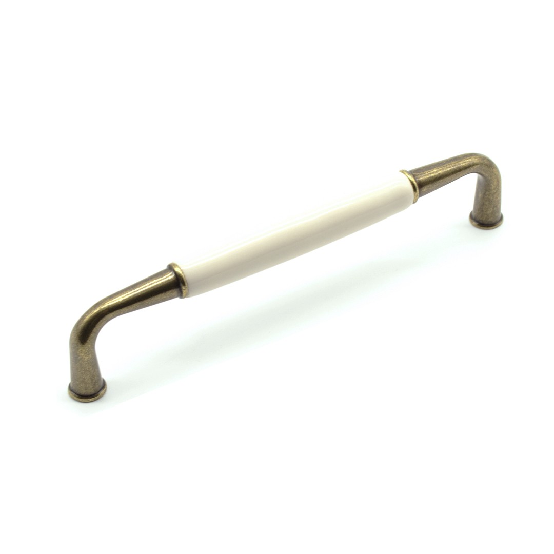 Ручка UP16-128-GAB-MLK-0 Scandi полированная бронза/молочный фарфор, 128мм, Gamet