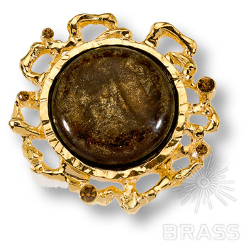 Ручка кнопка Kora эксклюзивная коллекция, глянцевое золото 24 к