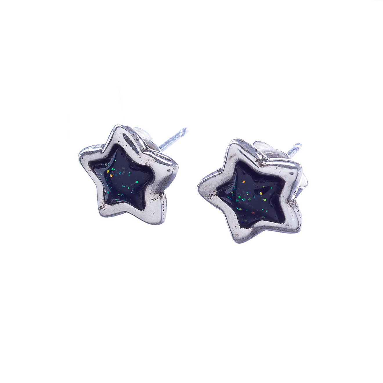 Пуссеты Ciclon, Lucero, в форме звезды, с мерцающим муранским стеклом, CN-222605 (черный)