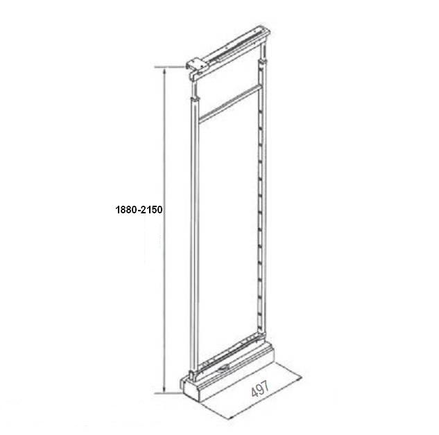 Рама для выдвижной поворотной колонны в шкаф шириной 300/450 мм