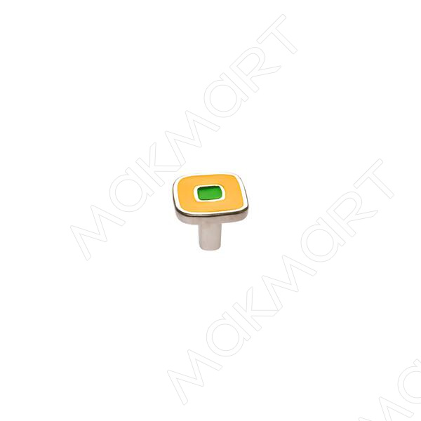 24064Z0300B.Y32 Ручка-кнопка, отделка никель глянец + жёлтый/зелёный