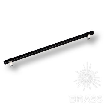 765-320-Chrome-Black Ручка скоба, глянцевый хром с чёрной вставкой 320 мм