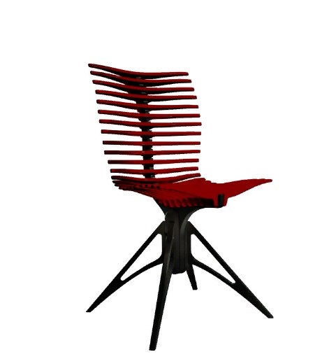 Дизайнерский стул Skelet-ON Ribs, color, гранат