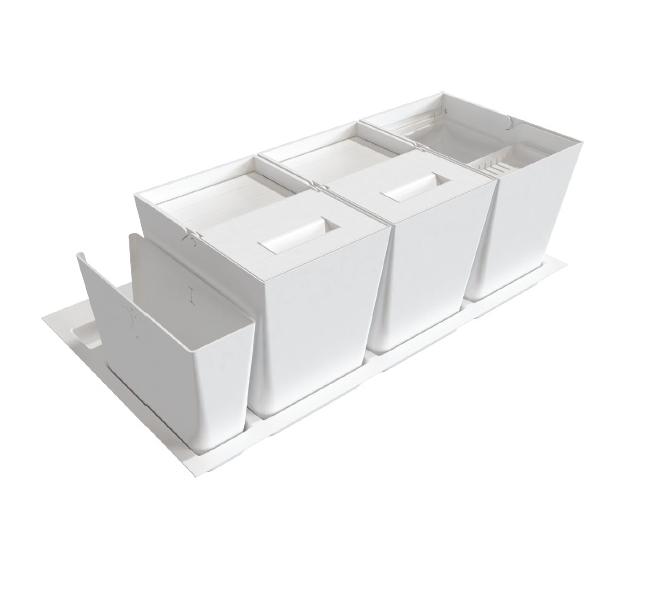 Система хранения в базу 900 (2 ведра + 2 контейнера), отделка белая