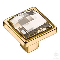Ручка кнопка с кристаллом Swarovski эксклюзивная коллекция, глянцевое золото 24K