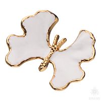 KELEBEK SMALL-69-WHITE PEARL Ручка кнопка современная классика, белый/глянцевое золото