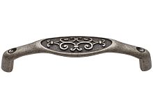 Ручка-скоба 128мм, отделка серебро старое