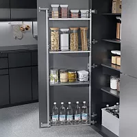 TANDEM side 450 мм Комплект, рама H1100 мм + 4 полки ARENA classic, цвет хром, дно серое, антислип, Kessebohmer