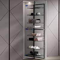 Система TALL STIVA с 8 полками, высота 1870 мм, распашной фасад от 400 мм, антрацит