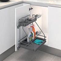 Ellite Сетка выдвижная для бытовой химии, левая, отделка орион серый