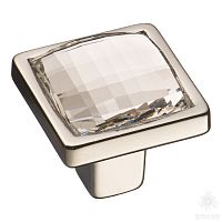 Ручка кнопка с кристаллом Swarovski эксклюзивная коллекция, глянцевый хром