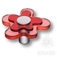 678RJ Ручка кнопка детская, цветок красный