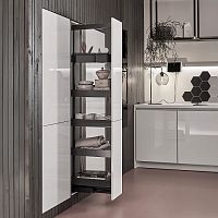 DISPENSA 90°/YOUBOXX 300 мм Комплект Полного Выдвижения, H1600 - 2000 мм, 4 полки ARENA pure, цвет антрацит + YOUBOXX №3, Kesseböhmer