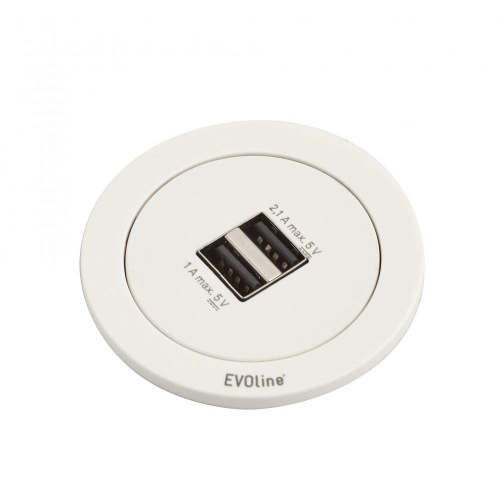 Розетка с USB-зарядкой type A 5V/ 2,1 A Evoline EVOLINE® ONE, белый