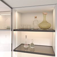 18200097 Полка GLASSIMO с подсветкой из алюминиевого профиля, ширина 567 мм, антрацит