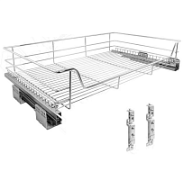 BARRA Корзина одноуровневая 900мм с креп.к фасаду, направляющие полн. выдвижения, плав. закрывания, хром