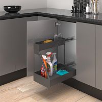 TW.03.450.L.7012.KIT Twins Сетка для бытовой химии выдвижная с доводчиком, левая, отделка орион серый