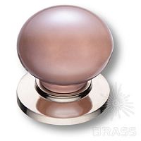 3005-51-PINK PEARL Ручка кнопка керамика с металлом, розовый/глянцевый никель