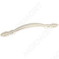 Ручка-скоба 128мм, отделка слоновая кость + золото M167.128.white+gold