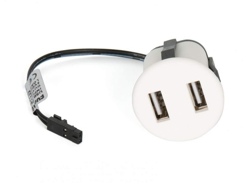 Встраиваемая USB зарядка 2х1А Alumove Light USB-Carger, белый (арт. 303090-W-MP)