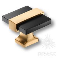 37-Matt Gold-Matt Black Ручка кнопка модерн, сатинированное золото/чёрный