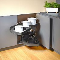 Le Mans 500 мм Комплект, H600-750 мм, 2 полки, 2 доводчика, левый, ARENA pure, цвет антрацит, Kesseböhmer