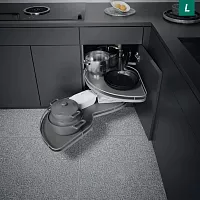 Le Mans 500 мм Комплект, H720-900 мм, 2 полки, 2 доводчика, левый, ARENA classic, цвет титан, дно серое, Kesseböhmer