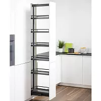 DISPENSA 90°, 250 мм Комплект Полного Выдвижения, H1900 - 2300 мм, 6 полок ARENA style, цвет антрацит, Kesseböhmer