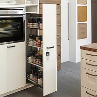 DISPENSA 90°, 400 мм Комплект Полного Выдвижения, H1200 - 1600 мм, 4 полки ARENA classic, цвет хром, дно серое, Kesseböhmer