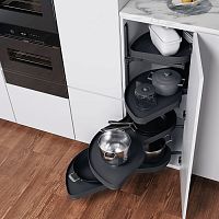 Le Mans 600 мм Комплект, H1265 мм, 4 полки, 4 доводчика, левый, ARENA pure, цвет антрацит, Kesseböhmer