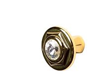 Ручка  - кнопка мебельная PO308Z27G140C101, золото 24 карата