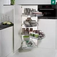 Le Mans 600 мм Комплект, H1265 мм, 4 полки, 4 доводчика, правый, ARENA classic, цвет хром, дно серое, Kesseböhmer