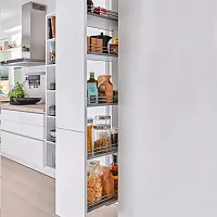 DISPENSA 90°, 450 мм Комплект Полного Выдвижения, H1600 - 2000 мм, 5 полок ARENA classic, цвет титан, дно серое, , Kesseböhmer