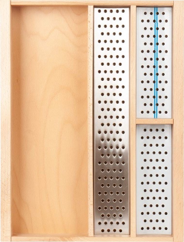 Лоток со вставками FIT DEKOR 7106 из нержавеющей стали в ящики TandemBox, для ширины фасада 450 мм