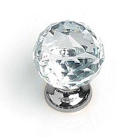 Ручка-кнопка 22012.00.38S стекло (гранка), хром, D30, Metakor