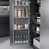 TANDEM side 450 мм Комплект, рама H1100 мм + 4 полки ARENA classic, цвет титан, дно серое, антислип, Kessebohmer