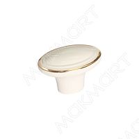 M302.K.white+gold Ручка-кнопка, отделка слоновая кость + золото