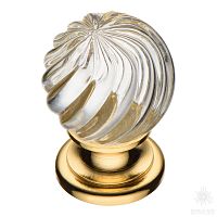 9912-100 Ручка кнопка с кристаллом, глянцевое золото