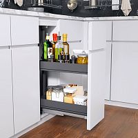 DISPENSA Junior Slim 300 мм Комплект, H640 - 728 мм, 2 полки ARENA pure, цвет антрацит, Kesseböhmer