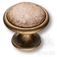 3008-40-BROWN Ручка кнопка керамика с металлом, орнамент/старая бронза